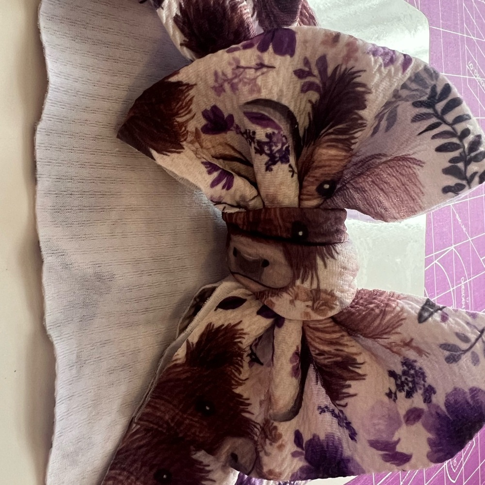 Floral Feather Print Scarf in Lavender and Plum